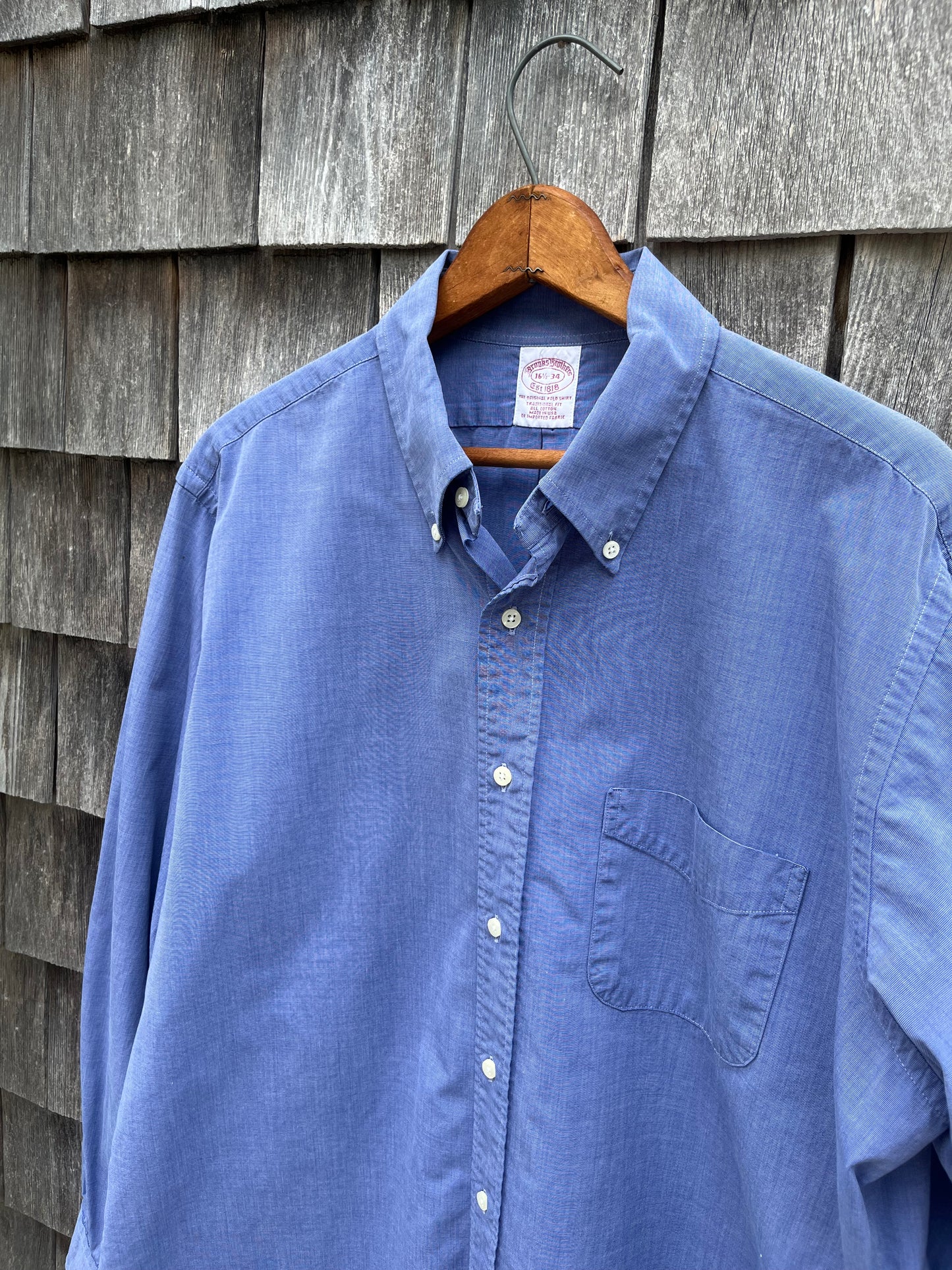90s Brooks Brothers Makers Cotton Broadcloth 'Original Polo' Button Down Shirt (16.5-4)