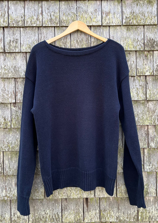 80s J.Crew Cotton Boatneck Knit Sweater (L/XL)