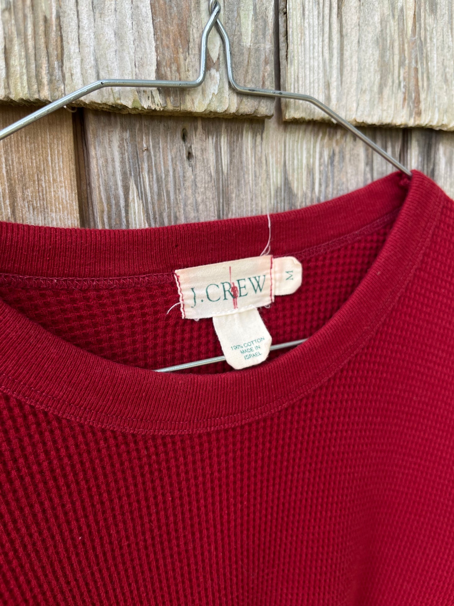 90s J. Crew Waffle Knit Cotton Thermal Shirt (L)