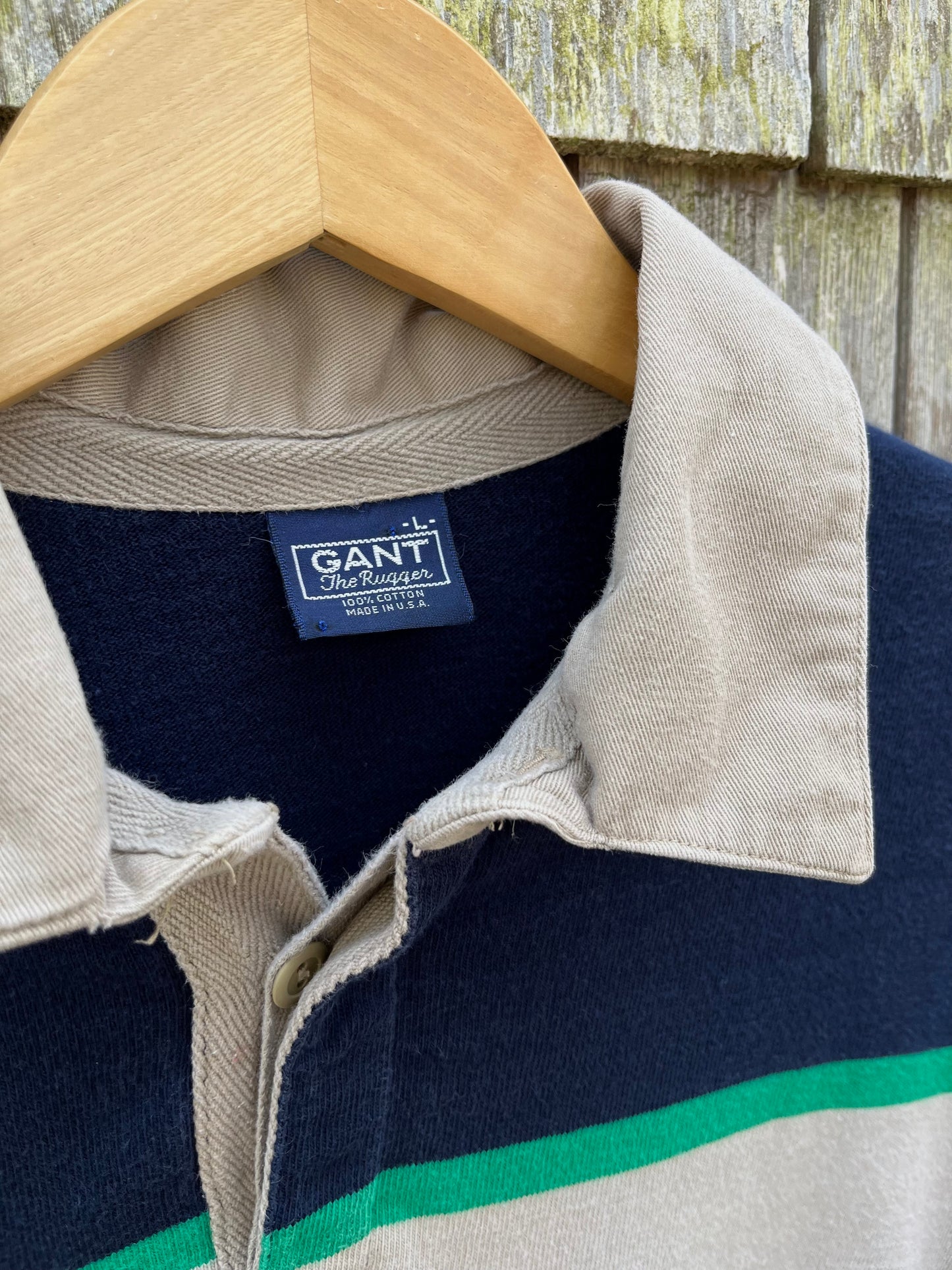 80s Gant Striped Cotton Rugby Shirt (S/M)