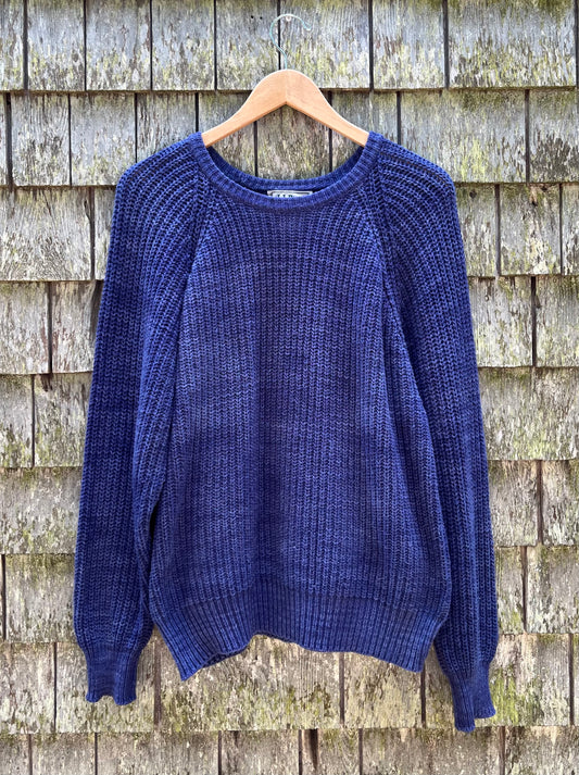 90s L.L. Bean ‘Blue Jean’ Cotton Knit Sweater (S/M)