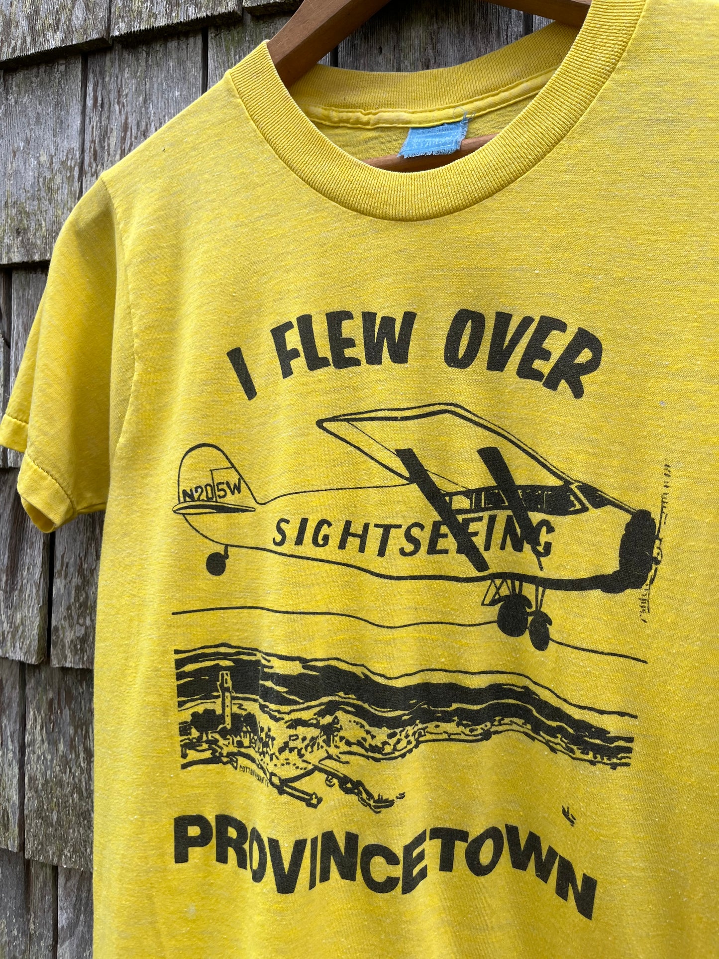 80s ‘I Flew Over Provincetown’ Sightseeing Biplane T-Shirt (XS)