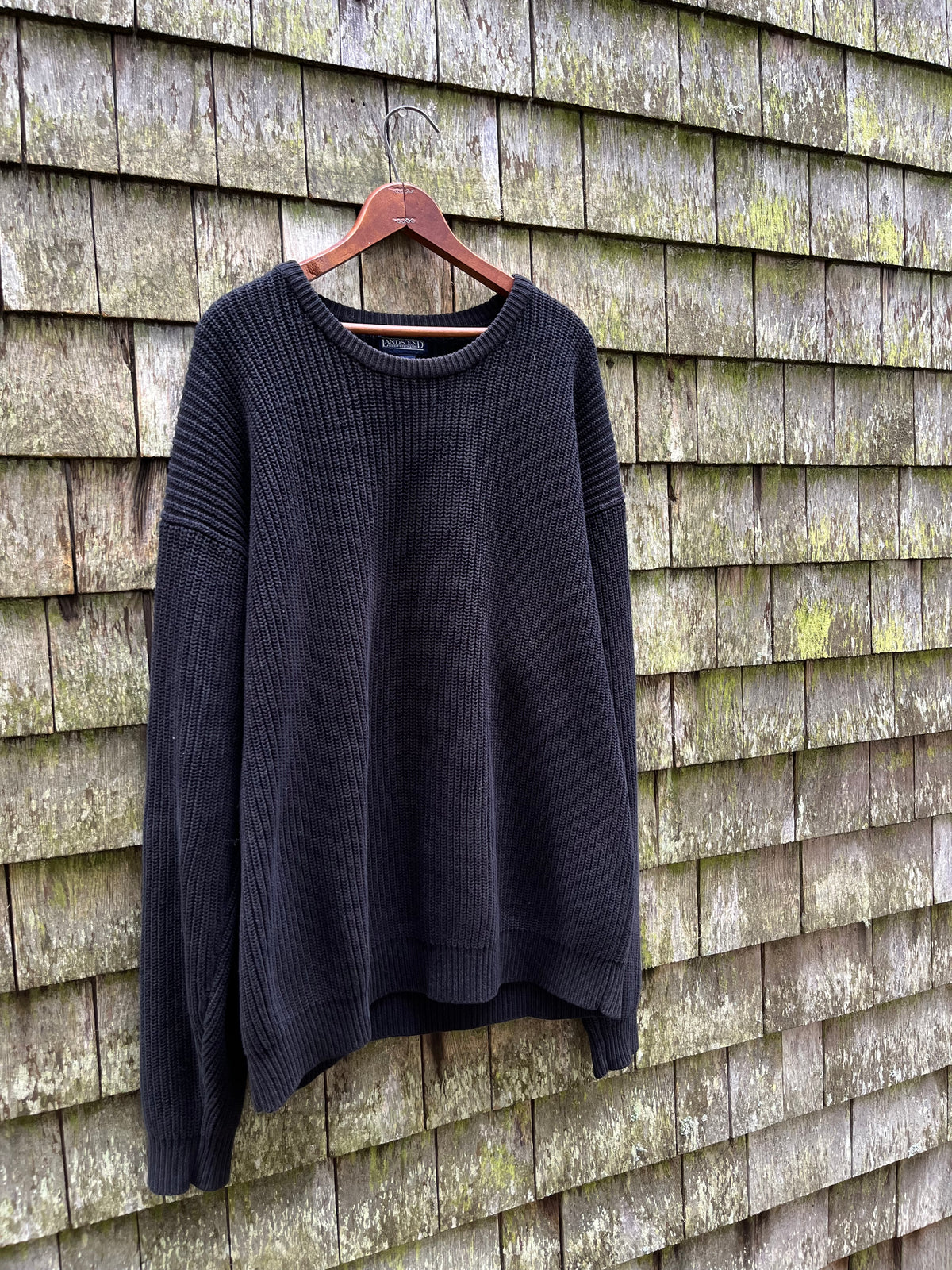 90s Lands’ End Shaker Stitch Cotton Knit Sweater (XL/XXL)