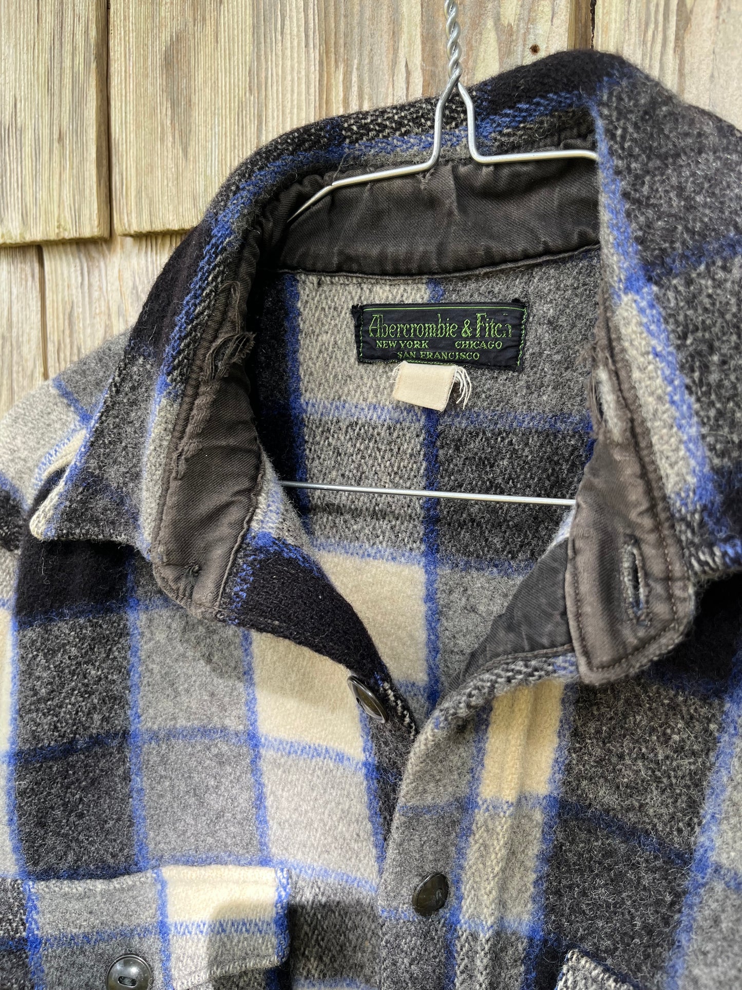 50s Abercrombie & Fitch Heavyweight Wool Button Up Shirt (M)