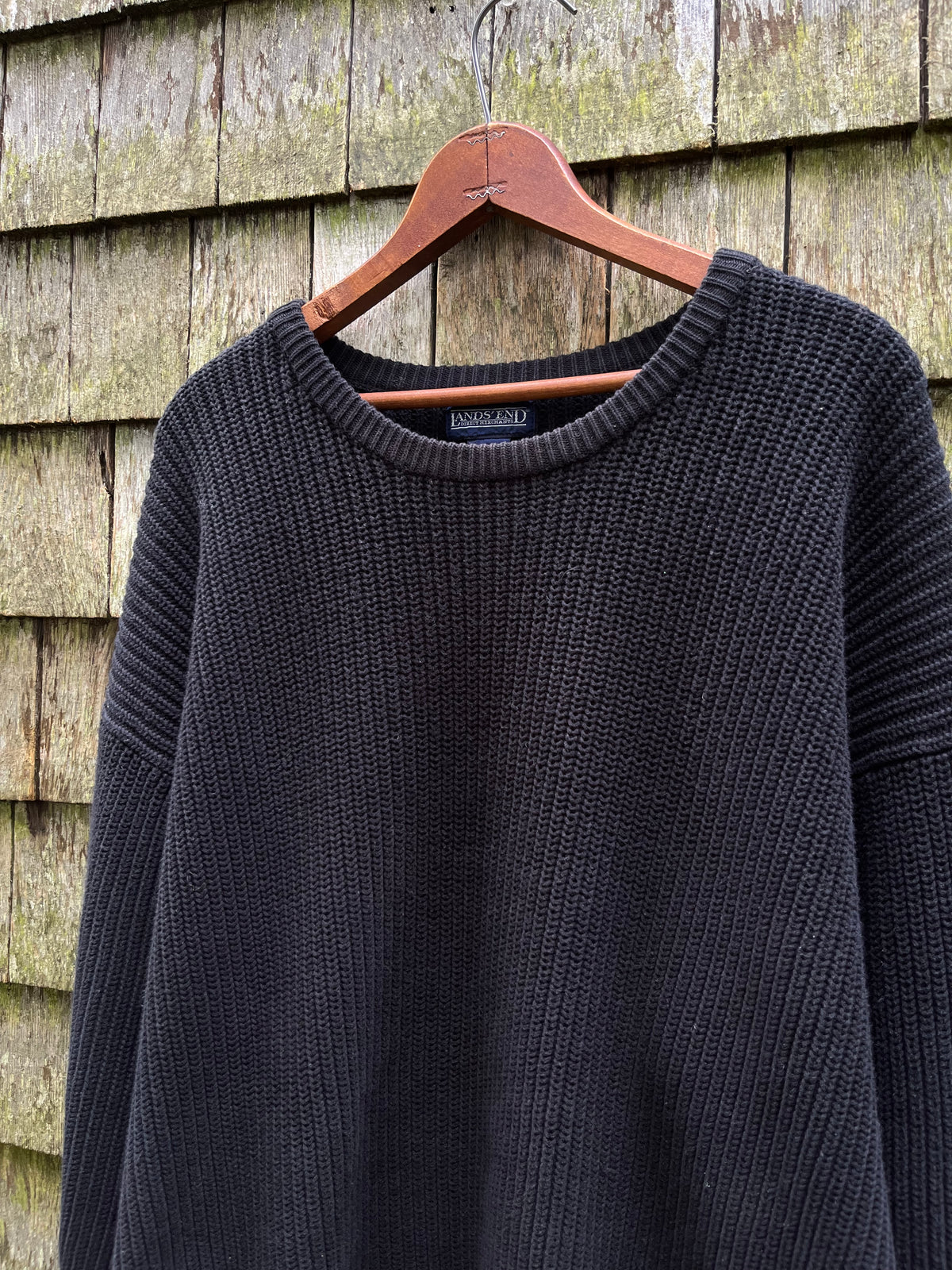 90s Lands’ End Shaker Stitch Cotton Knit Sweater (XL/XXL)