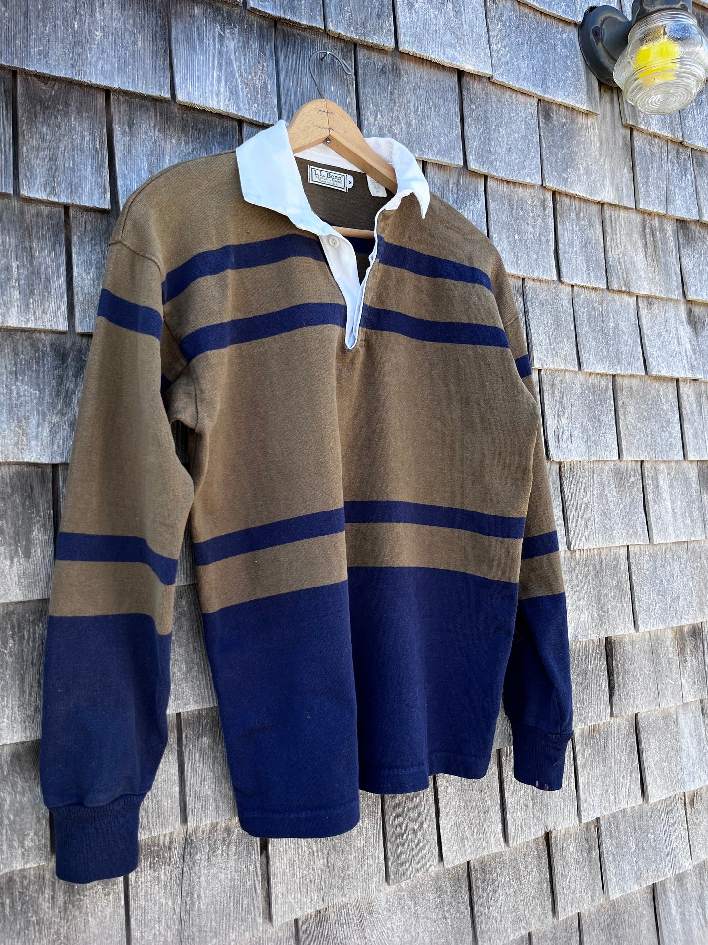 90s L.L. Bean Rugby Shirt OD Green/Navy Medium/Large
