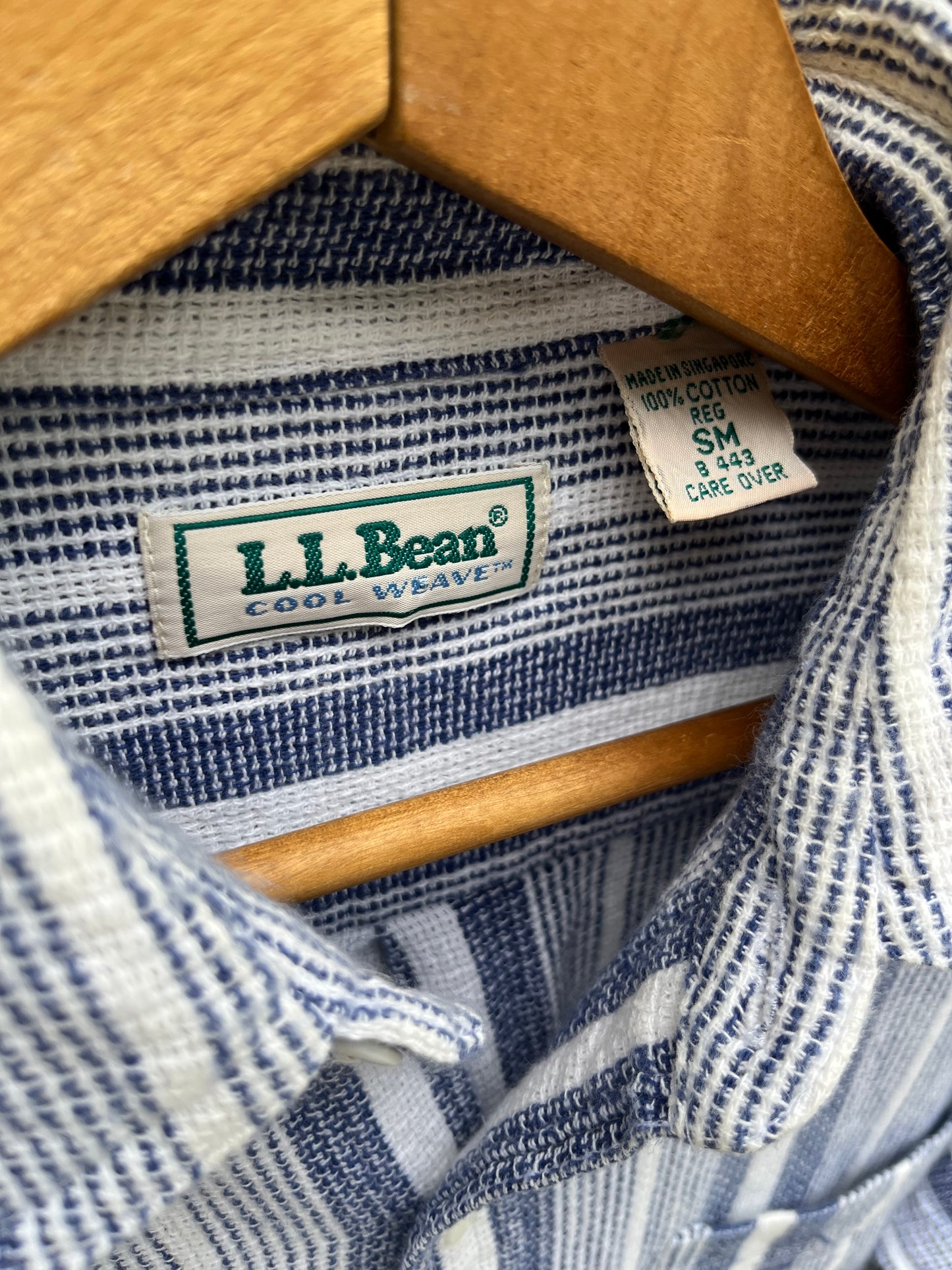 90s L.L. Bean Short Sleeve ‘Cool Weave’ Cotton Button Front Shirt (M/L)