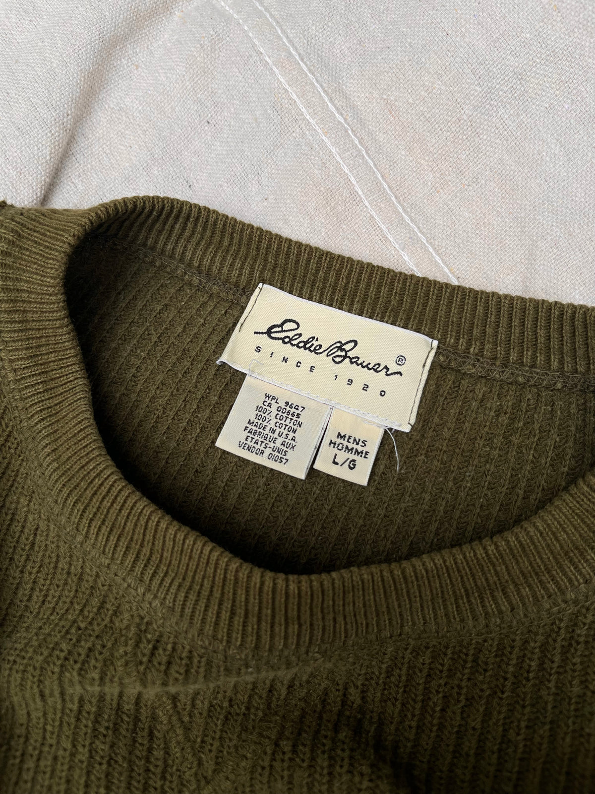 90s Eddie Bauer Ribbed Cotton Knit Sweater (L)