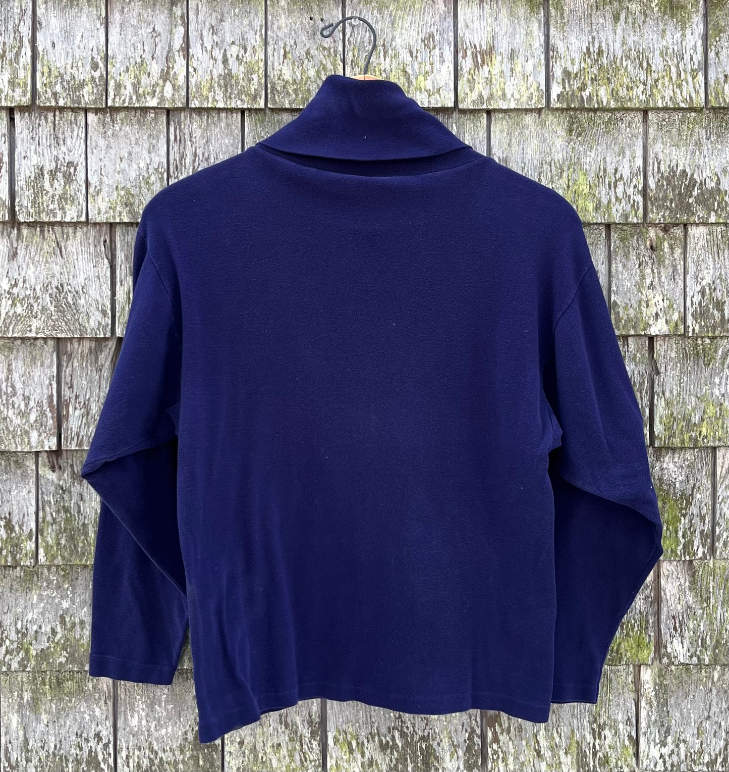 90s Belgian Cotton Funnel Neck Long Sleeve Shirt (S)