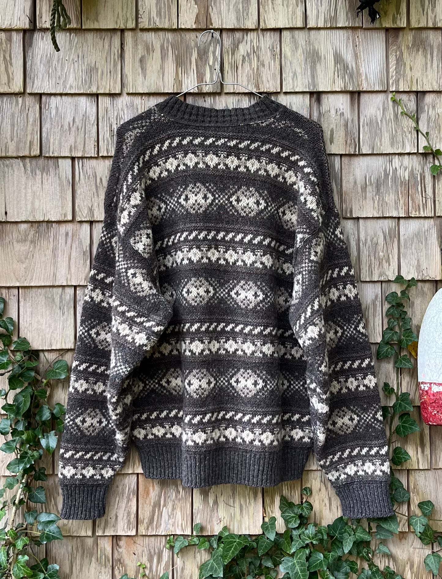 90s Eddie Bauer Wool Fair Isle Knit Sweater (L)