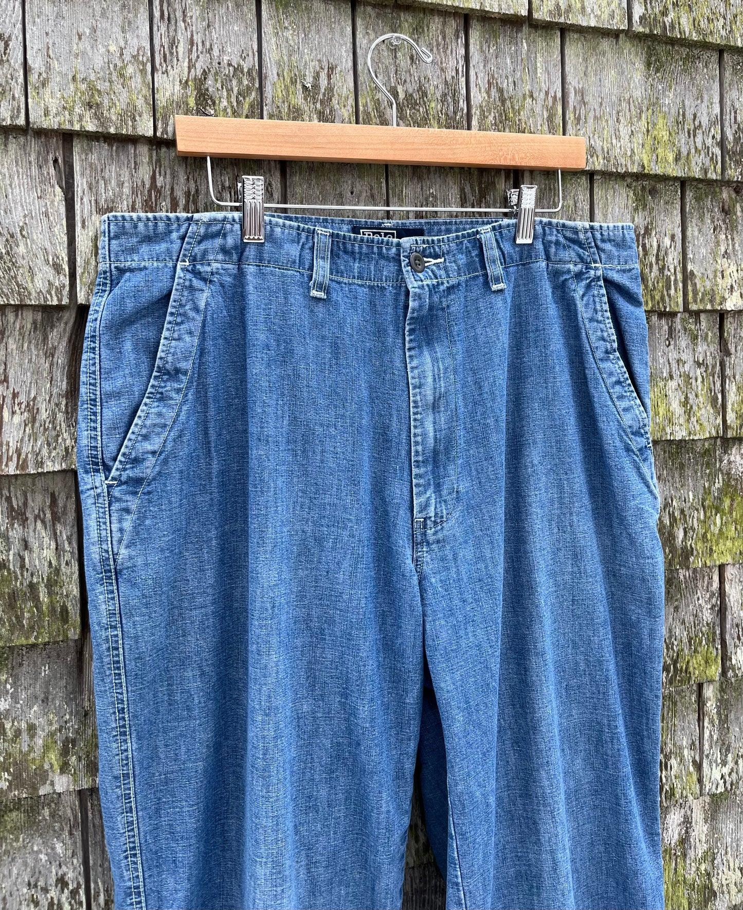 90s Polo Ralph Lauren Cotton Chambray Fatigue Style Pants (36/30)