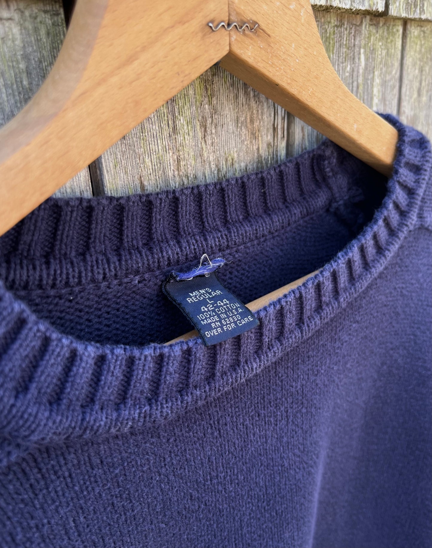 90s Lands’ End ‘Drifter’ Crewneck Cotton Knit Sweater (L/XL)