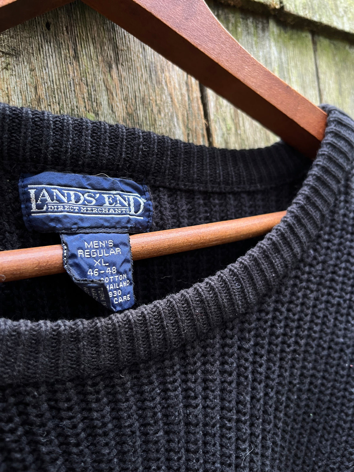90s Lands’ End Shaker Stitch Cotton Knit Sweater (XL/XXL)
