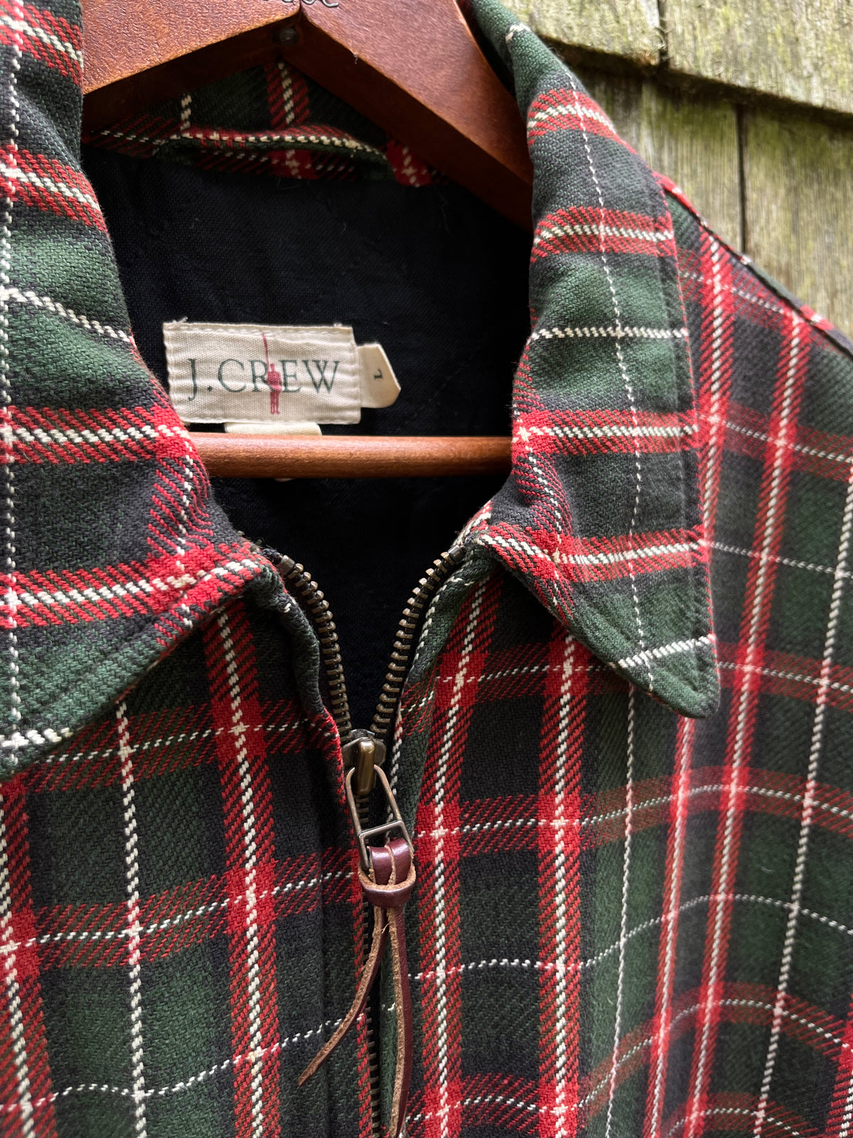 90s J.Crew Zip-Front Lined Flannel Shirt Jacket (L/XL)