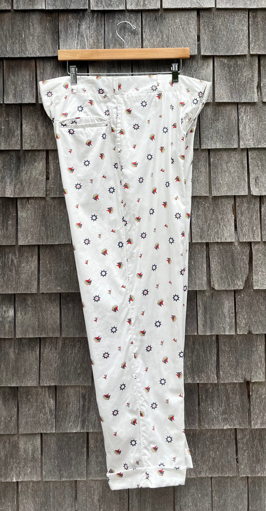80s Cable Car Clothiers Robert Kirk Nautical Motif Pants (37/30")