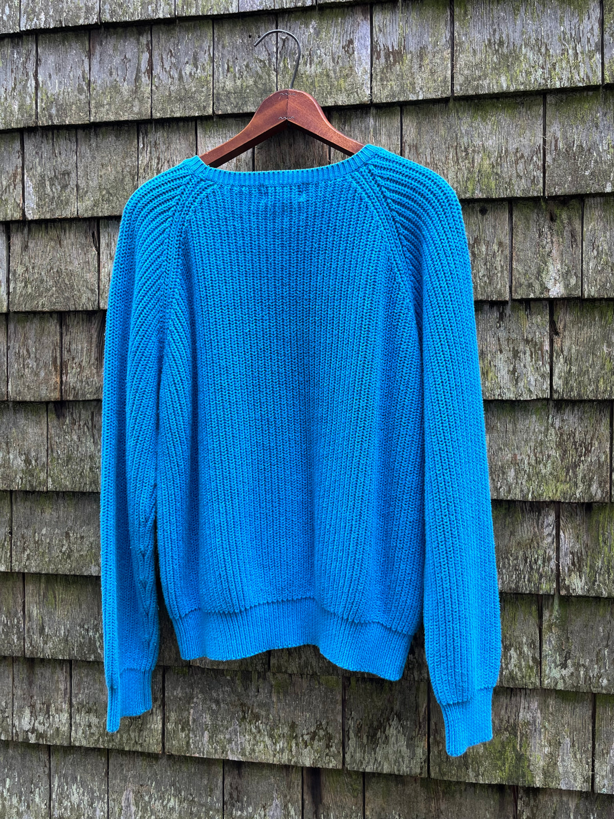 90s J.Crew Raglan Sleeve Shaker Stitch Cotton Knit Sweater (M/L)