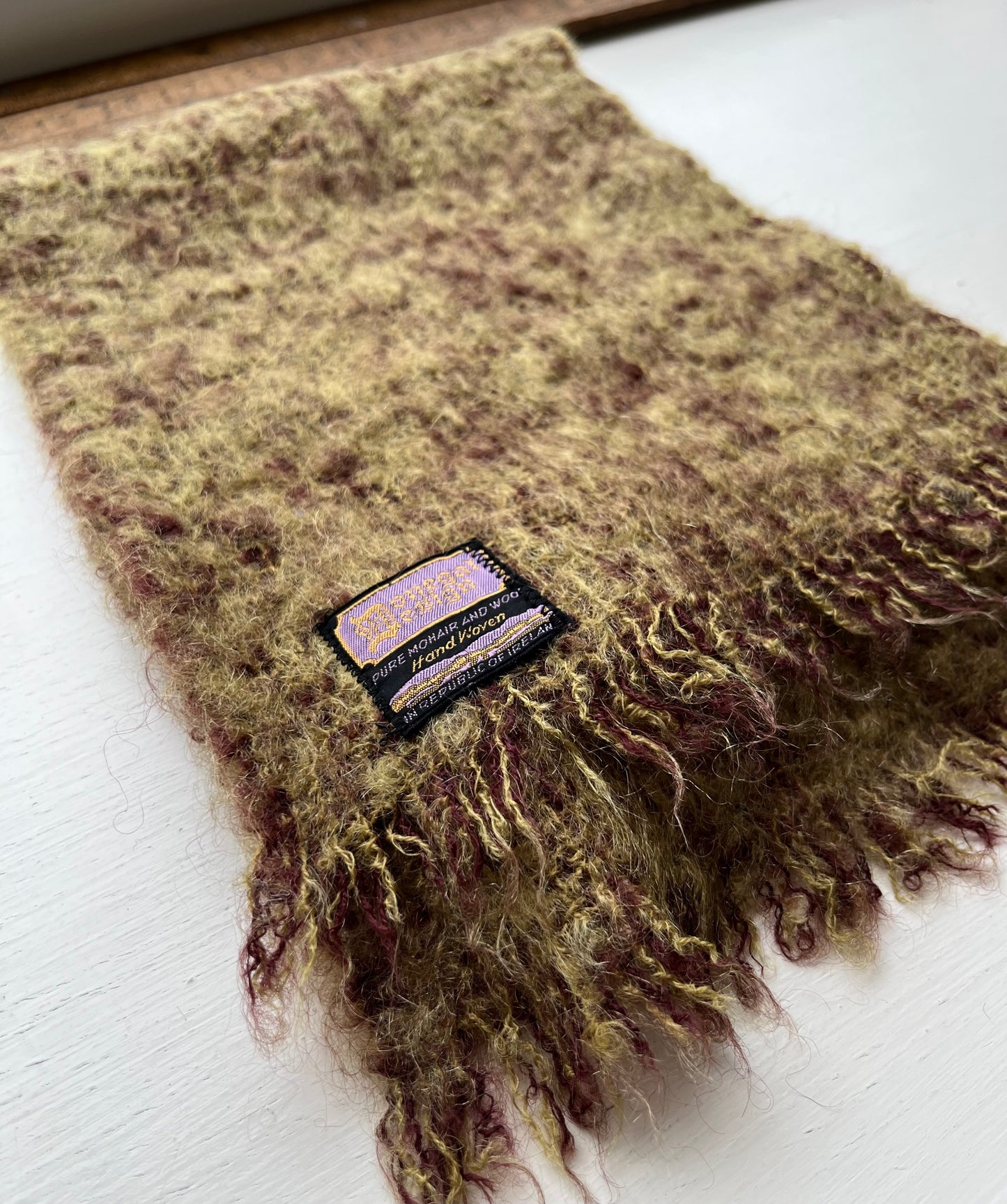 80s Donegal Design Mohair Blend Scarf (9.5/50")