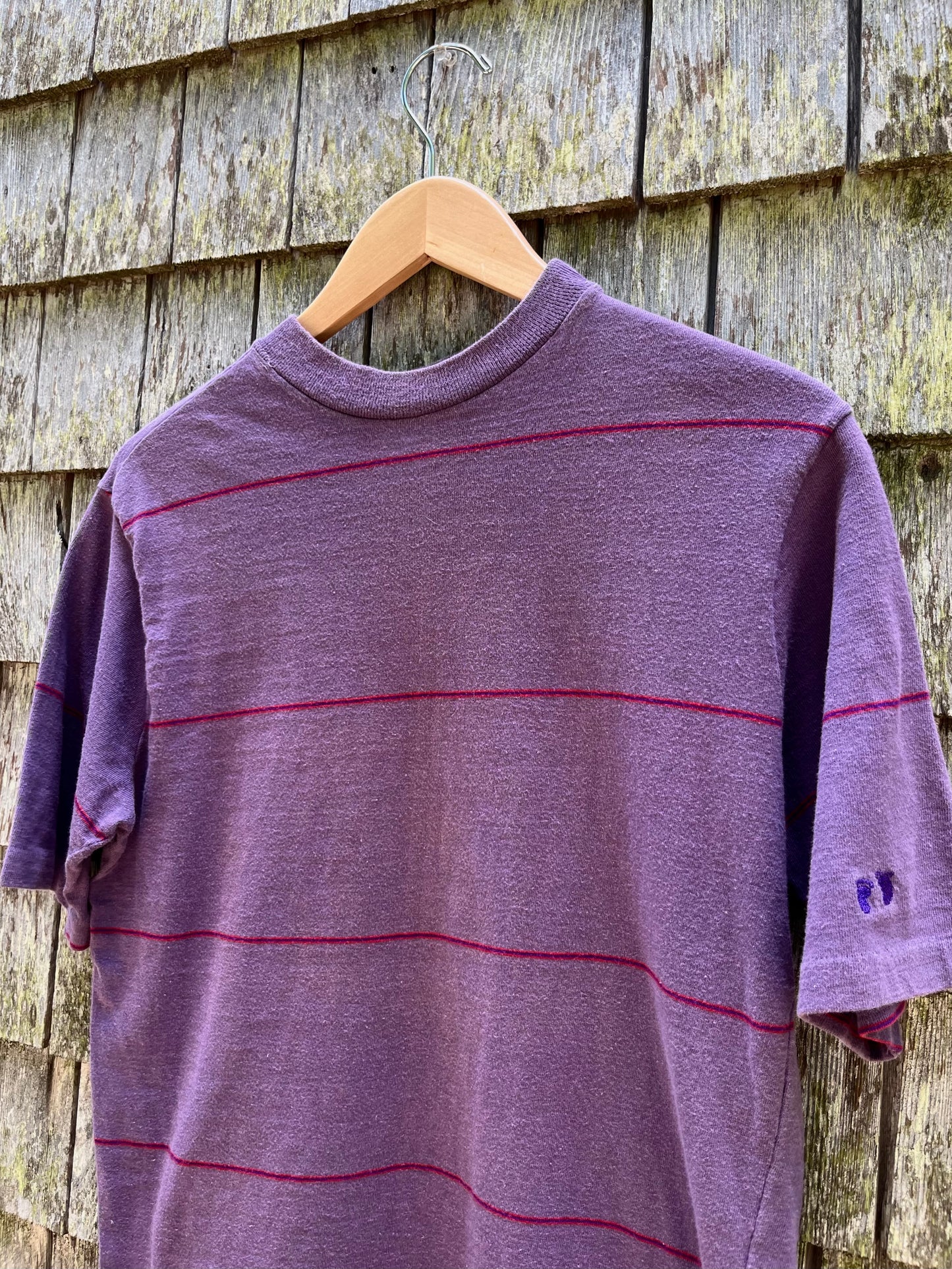 80s Hang Ten Surf Stripe Cotton T-Shirt (S/M)