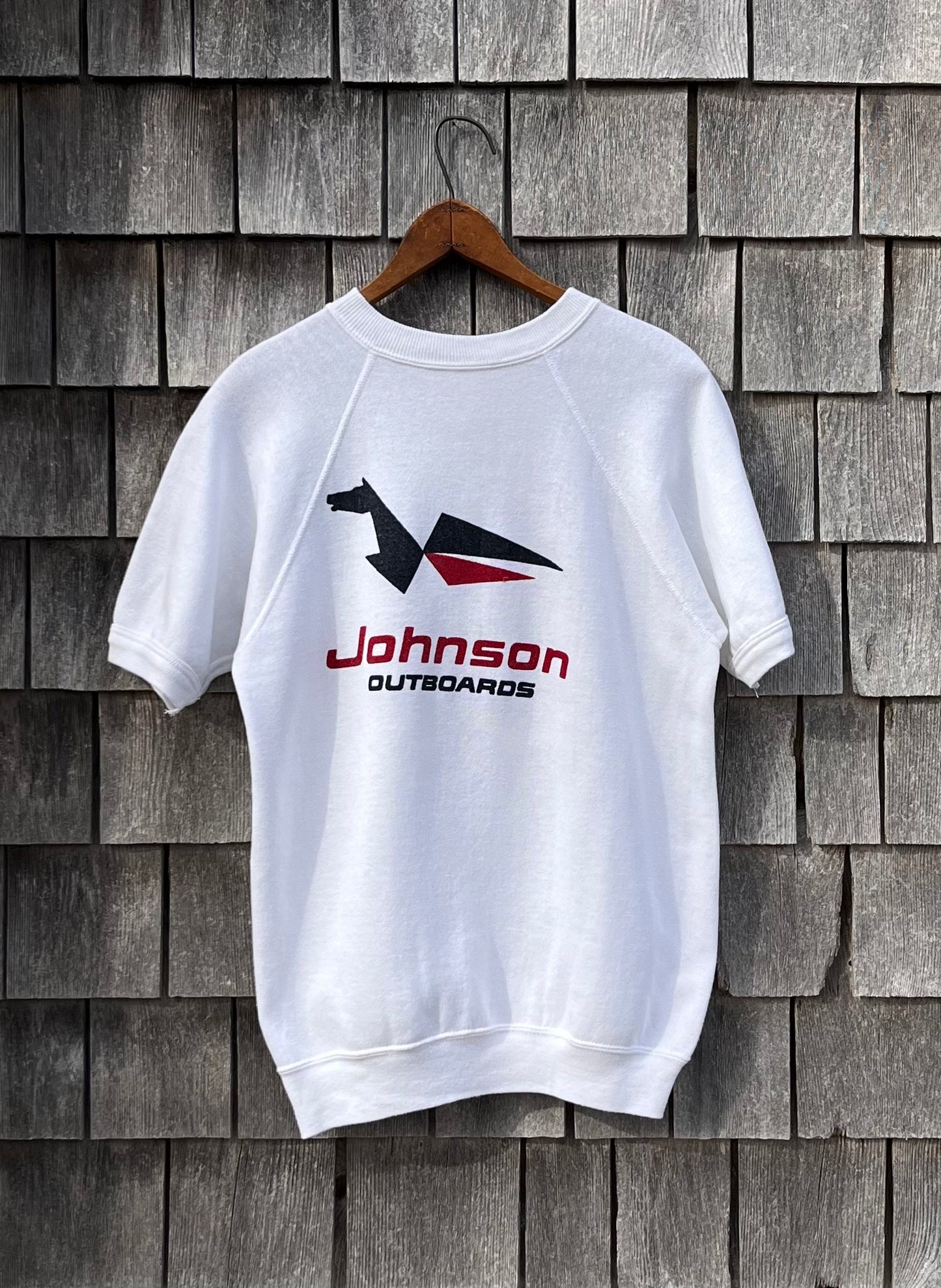 70s Johnson Outboards Short Sleeve Sweatshirt (M)