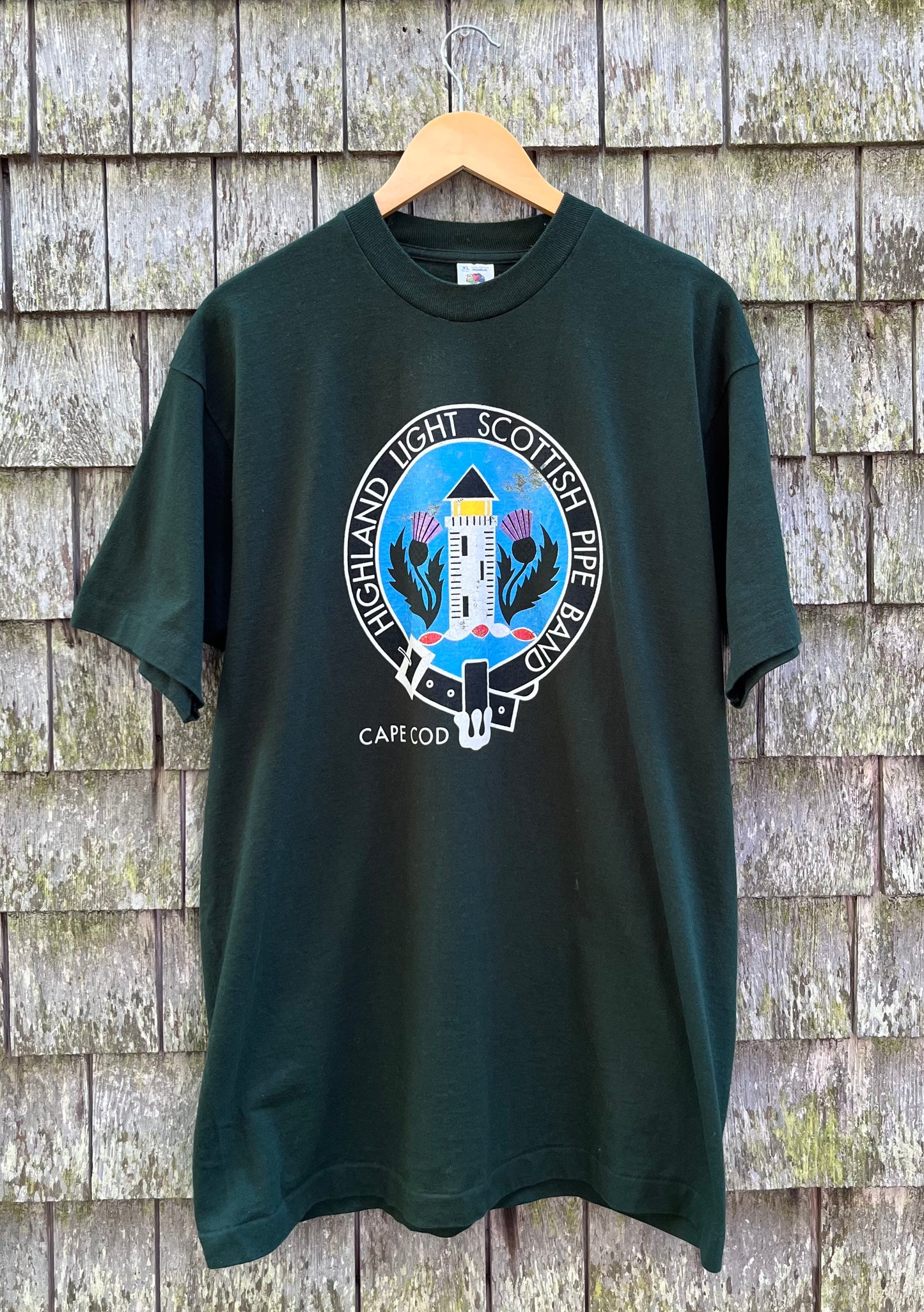 90s Cape Cod Highland Light Scottish Pipe Band T-Shirt (L/XL)