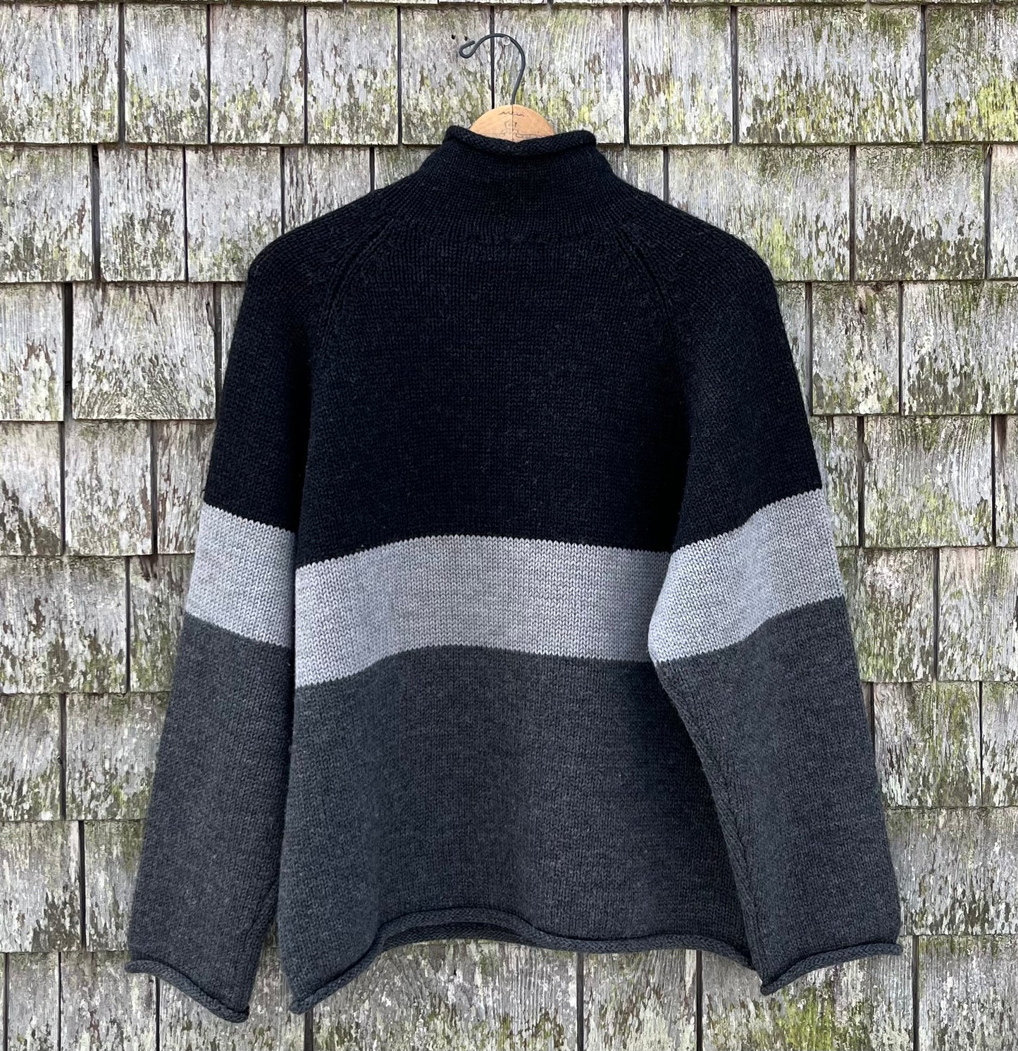 90s J.Crew Striped Wool Rollneck Sweater (L)