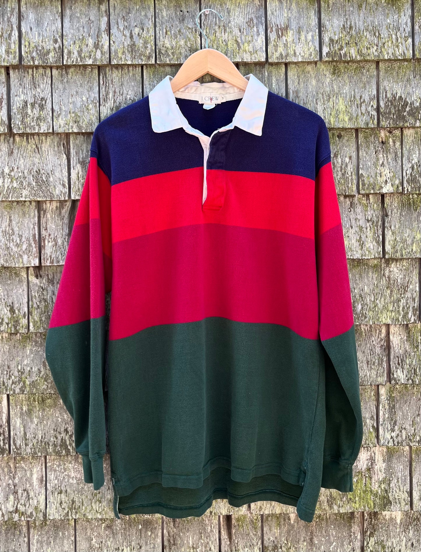 90s J.Crew Striped Cotton Rugby Shirt (L)