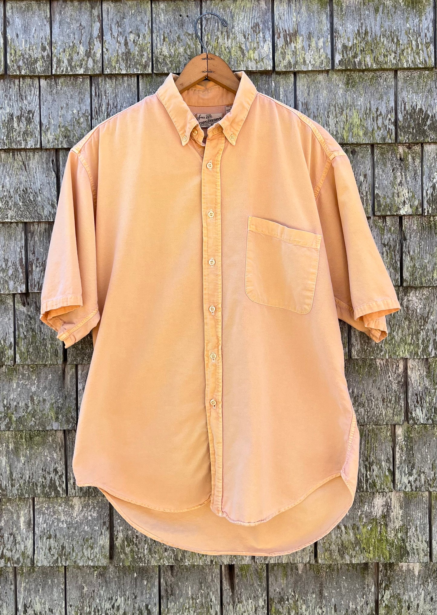 90s Sears & Roebuck Short Sleeve Pigment Dyed Cotton Button Down Shirt (L)