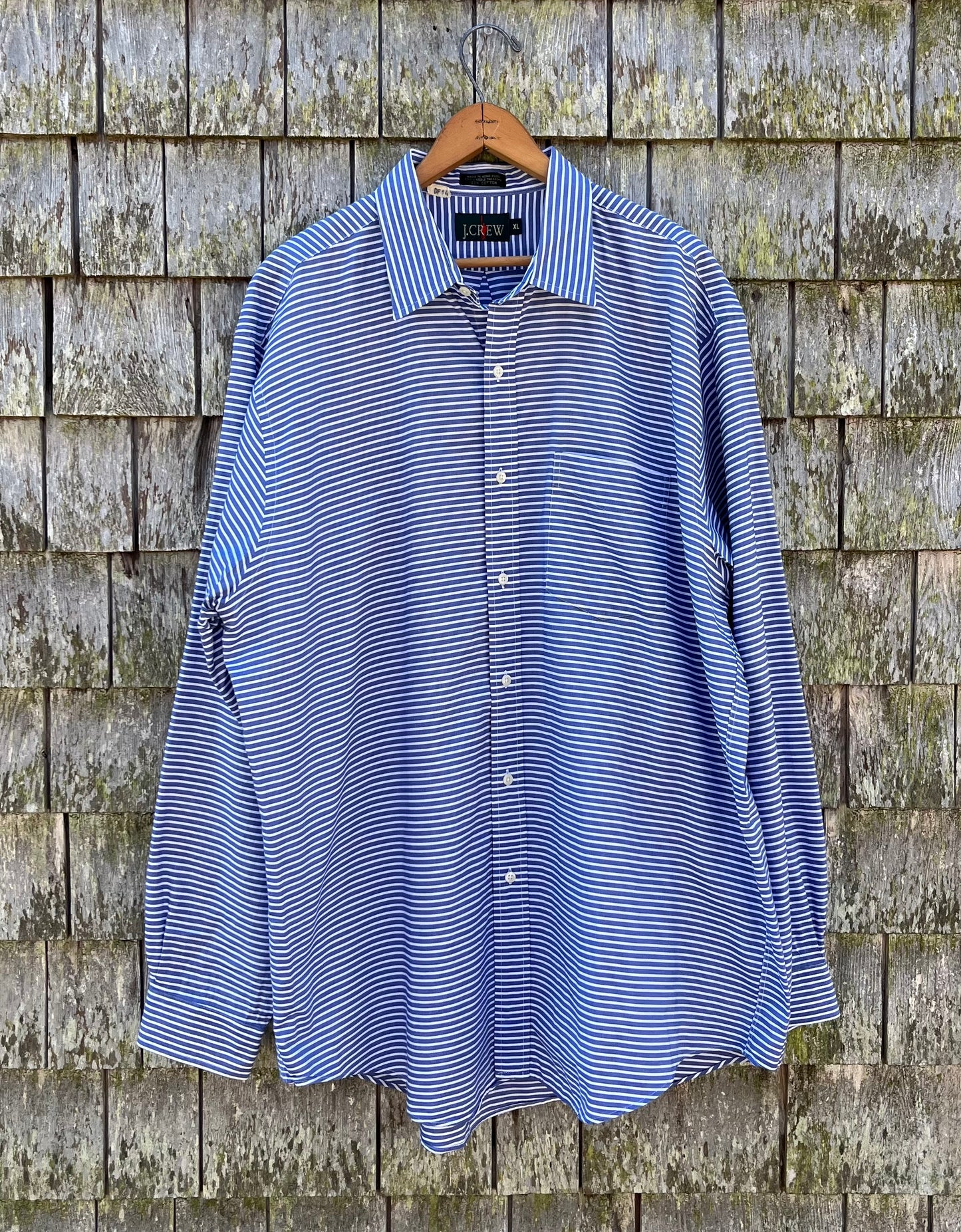 90s J.Crew Cotton Broadcloth Button Front Shirt (XL)