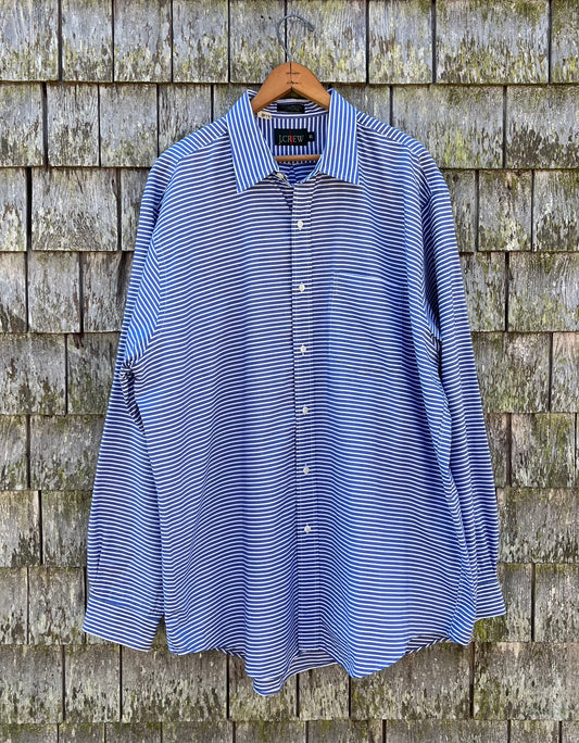 90s J.Crew Cotton Broadcloth Button Front Shirt (XL)