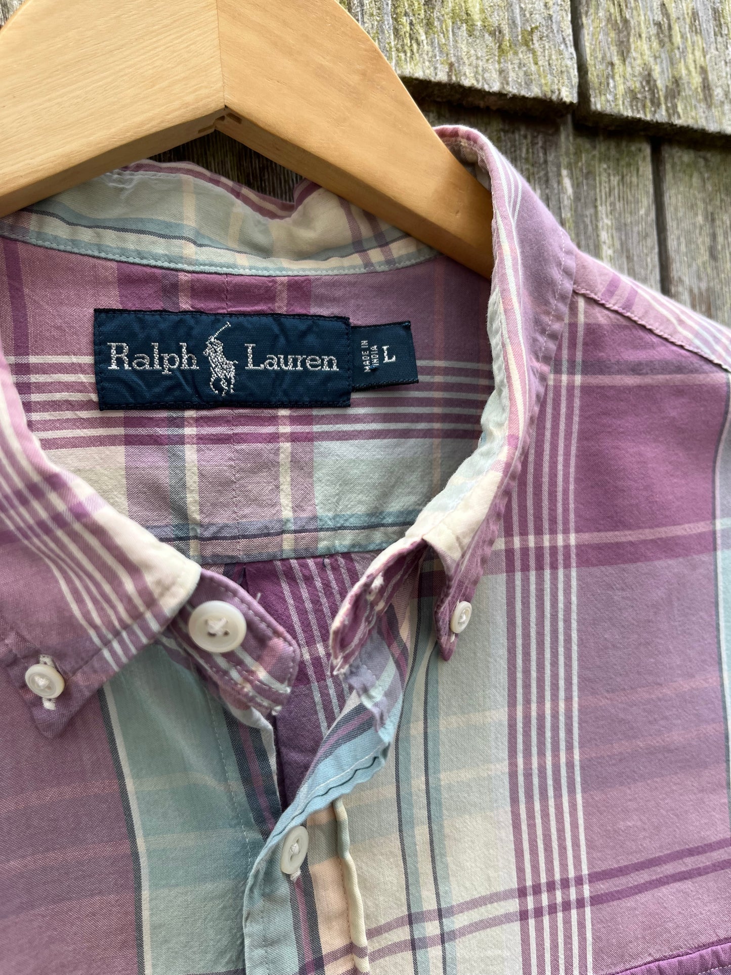 00s Polo Ralph Lauren Cotton Madras Button Down Shirt (L)