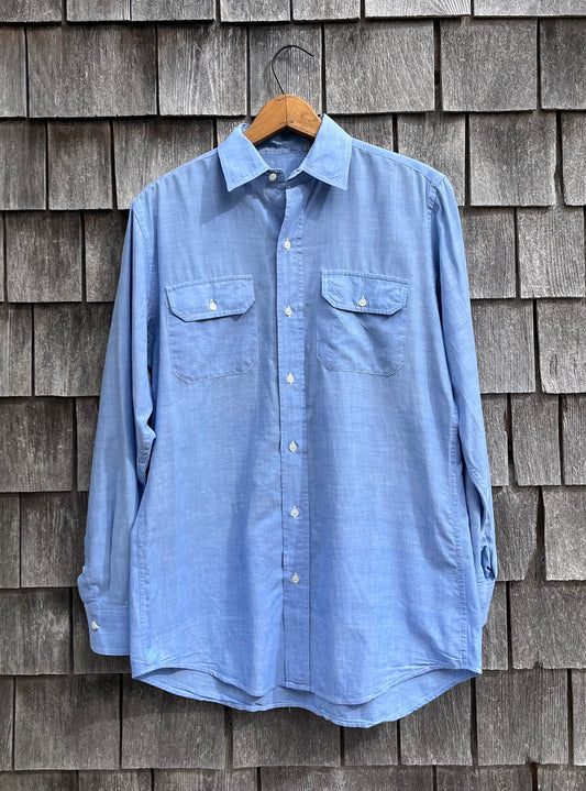 80s Pimento Cotton Madras Button Up Shirt (M)