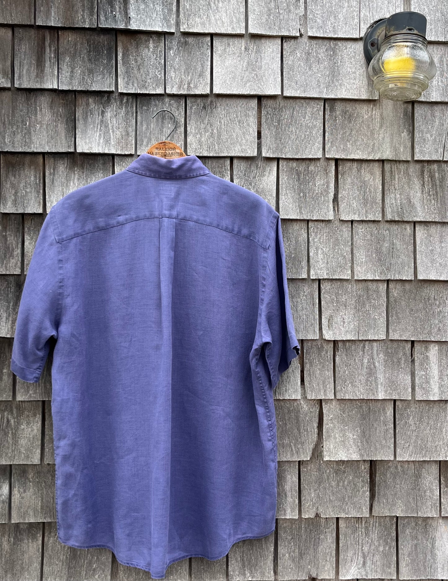 90s Lands’ End Short Sleeve Linen Button Down Shirt (L/XL)