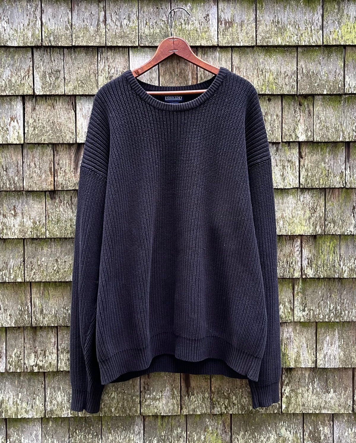 90s Lands’ End Shaker Stitch Cotton Knit Sweater (XL/XXL)