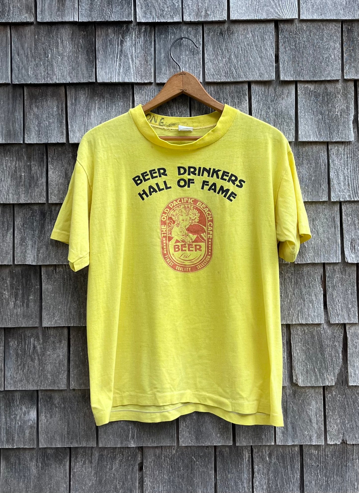 70s Old Pacific Beach Cafe 'Beer Drinkers Hall of Fame' T-Shirt (M)