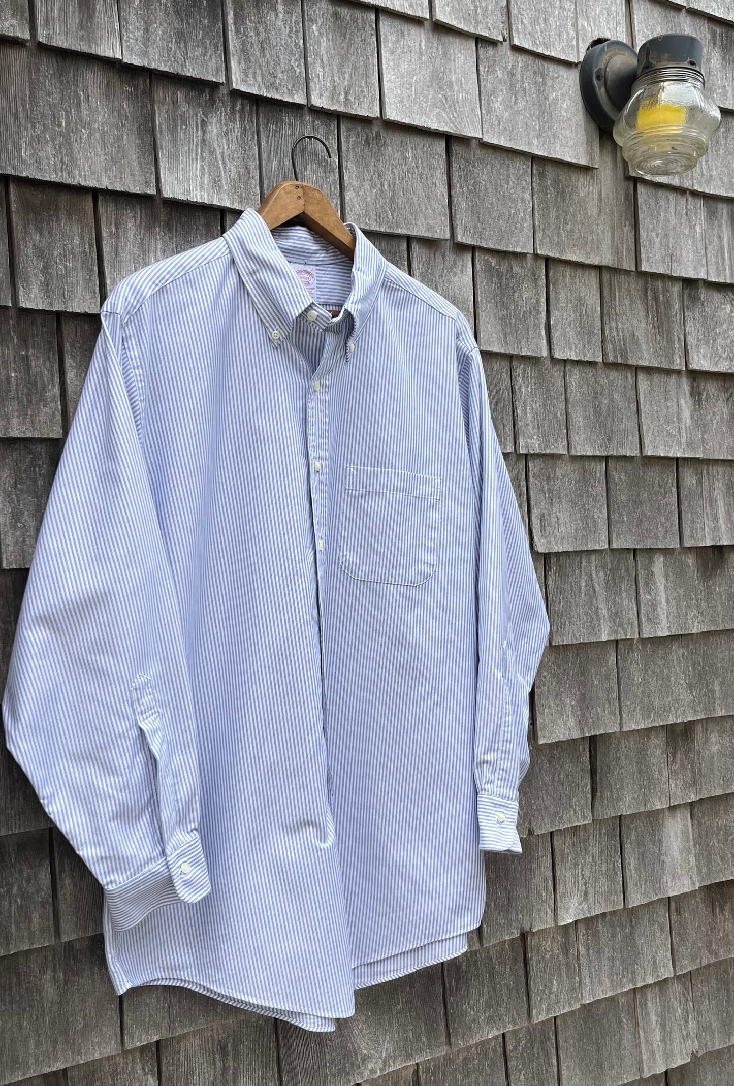 90s Brooks Brothers Makers University Stripe Oxford Cloth Button Down Shirt (17.5-3)