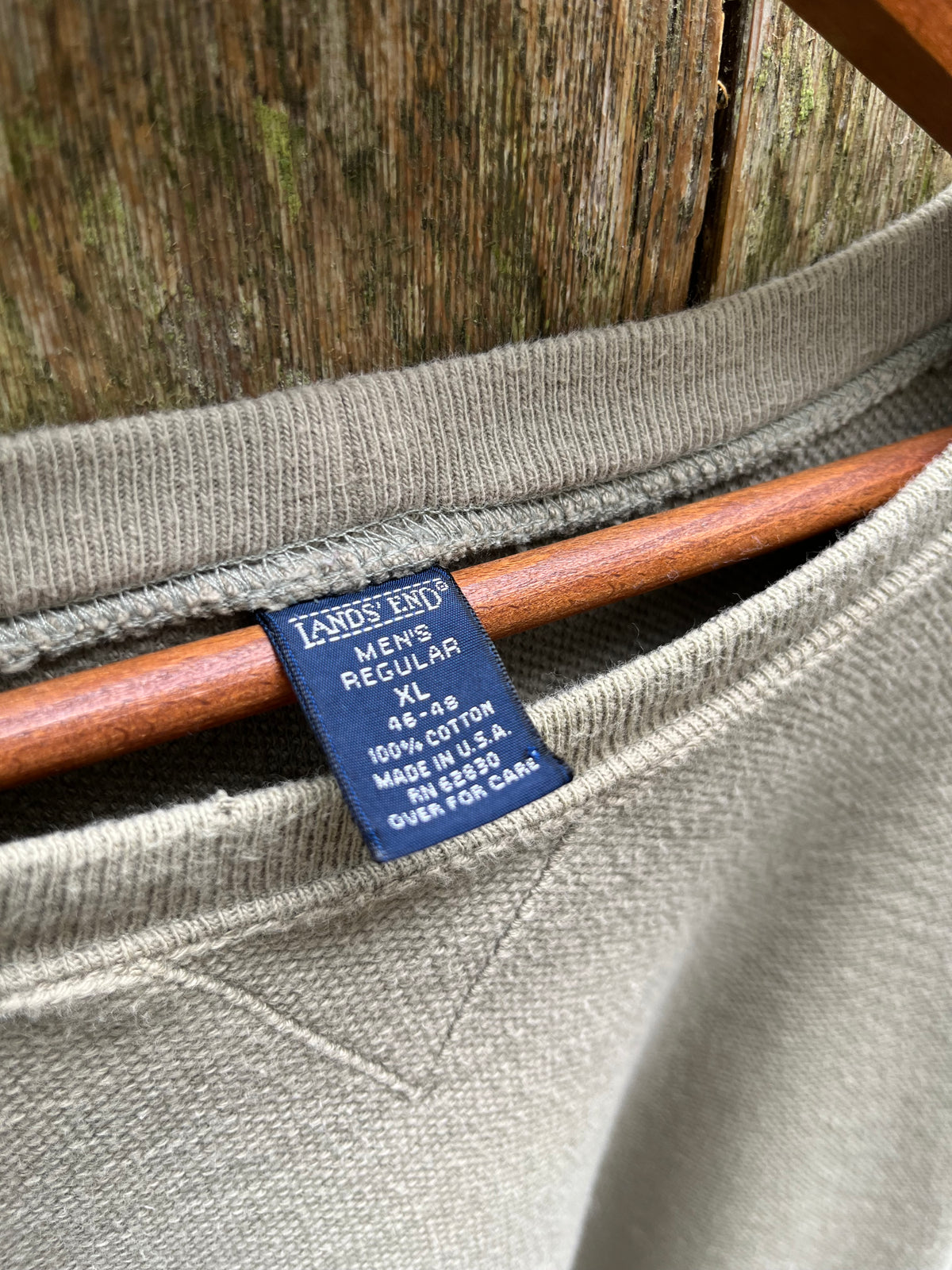 90s Lands End ‘Cobble Cloth’ Cotton Pique Sweatshirt (XL/XXL)