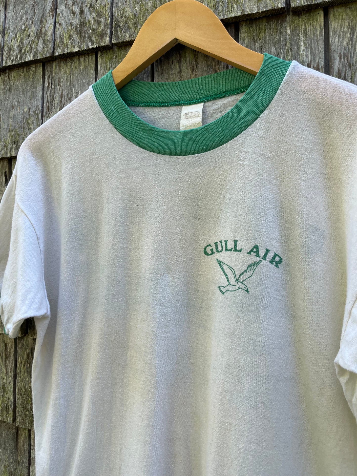 80s Gull Air Hyannis Ringer T-Shirt (M)