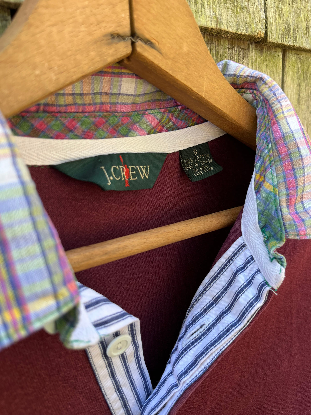 90s J.Crew Madras Collar Rugby Shirt (M)