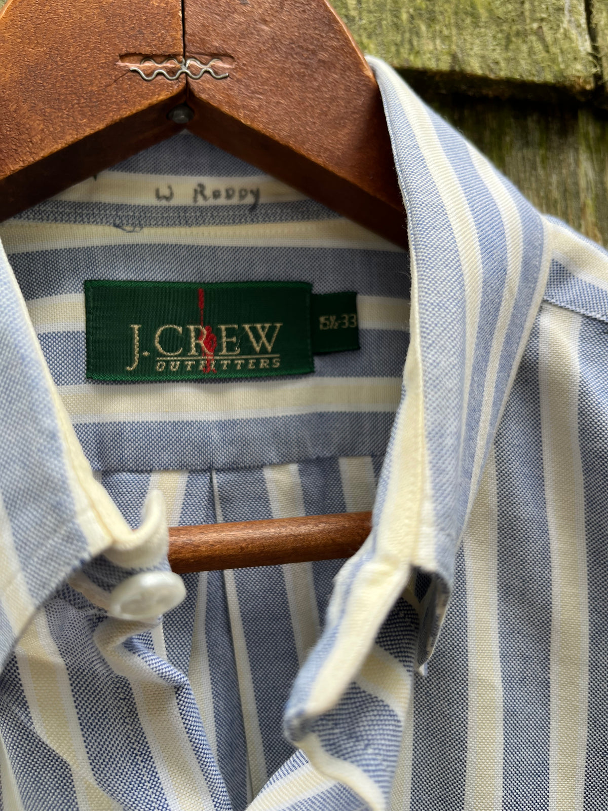 80s J.Crew Candy Stripe Cotton Oxford Cloth Button Down Shirt (M)