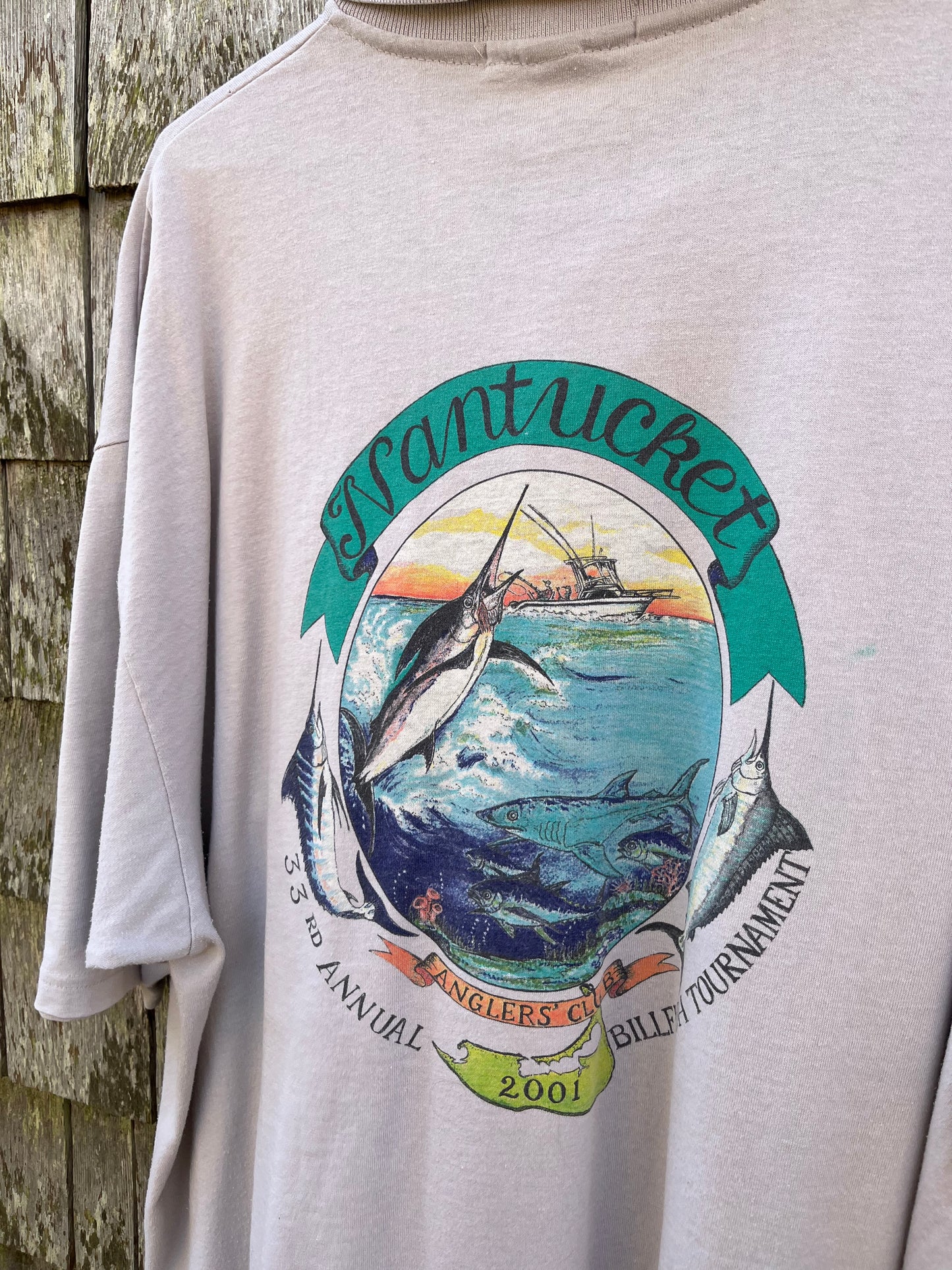 00s Nantucket Billfish Fishing Tournament Pocket Polo Shirt (XL/XXL)