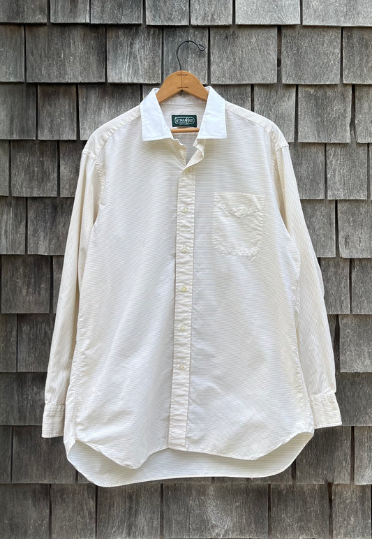 90s Gitman Bros. Horizontal Stripe Contrast Collar Button Front Shirt (16-4)