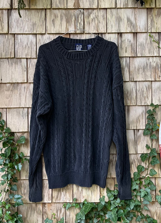 90s GAP Cable Knit Cotton Blend Sweater (M)