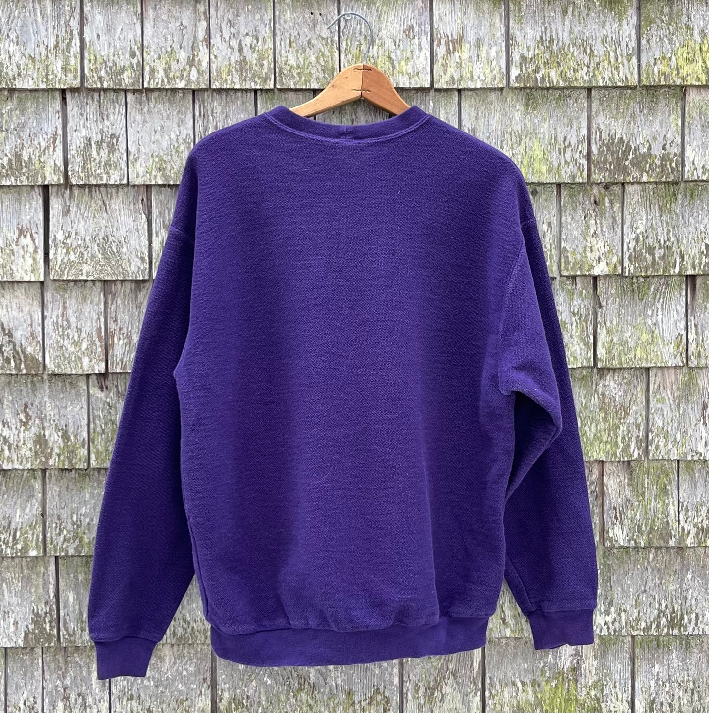 90s Lands’ End ‘Cobble Cloth’ Pique Weave Cotton Crewneck Sweatshirt (L)