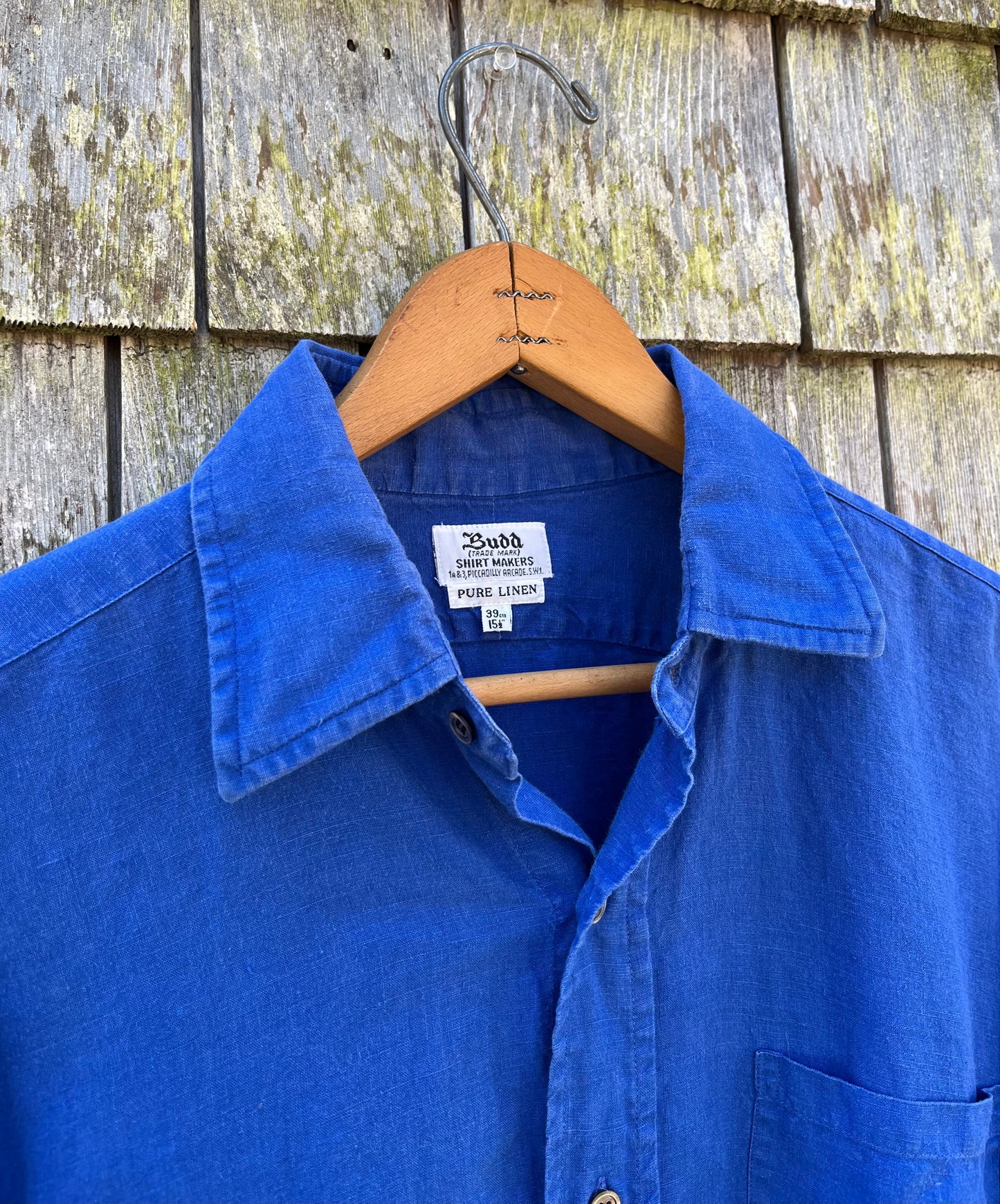 90s Budd Shirtmakers London Linen Button Front Shirt (M/L)