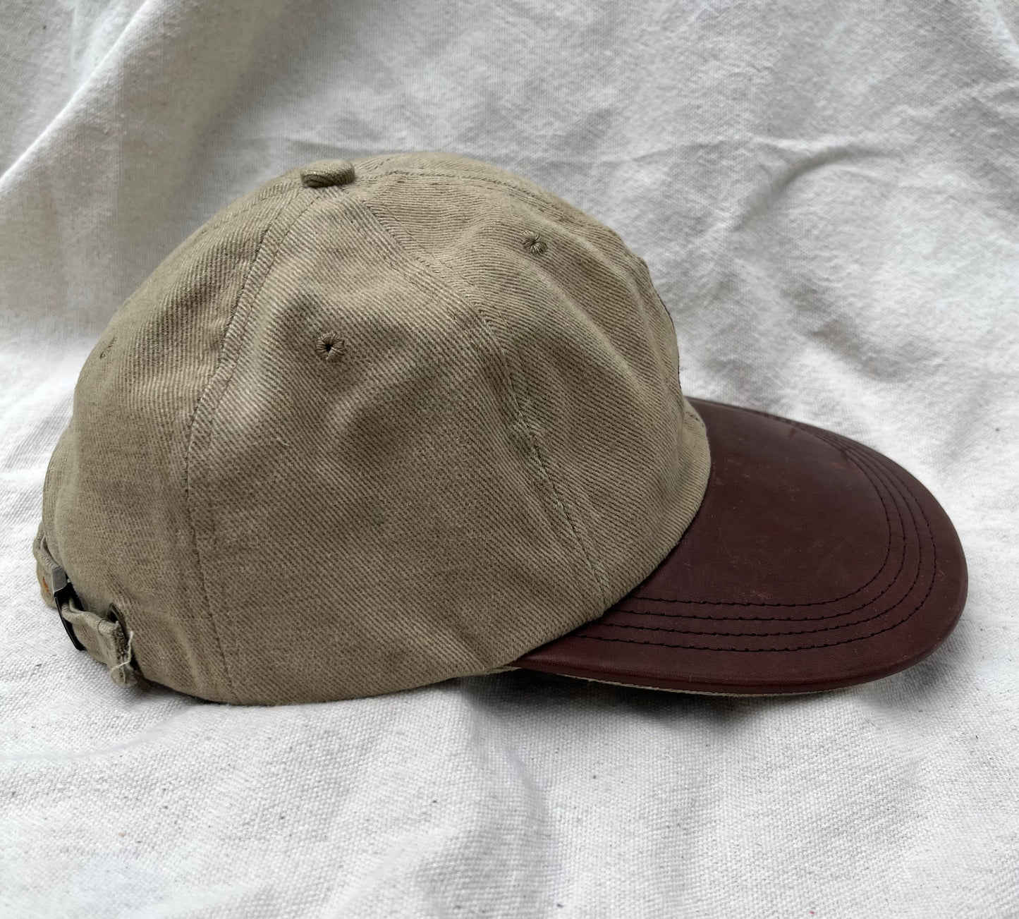90s Wooden Boat Magazine Leather Brim Strapback Cap (OSFA)