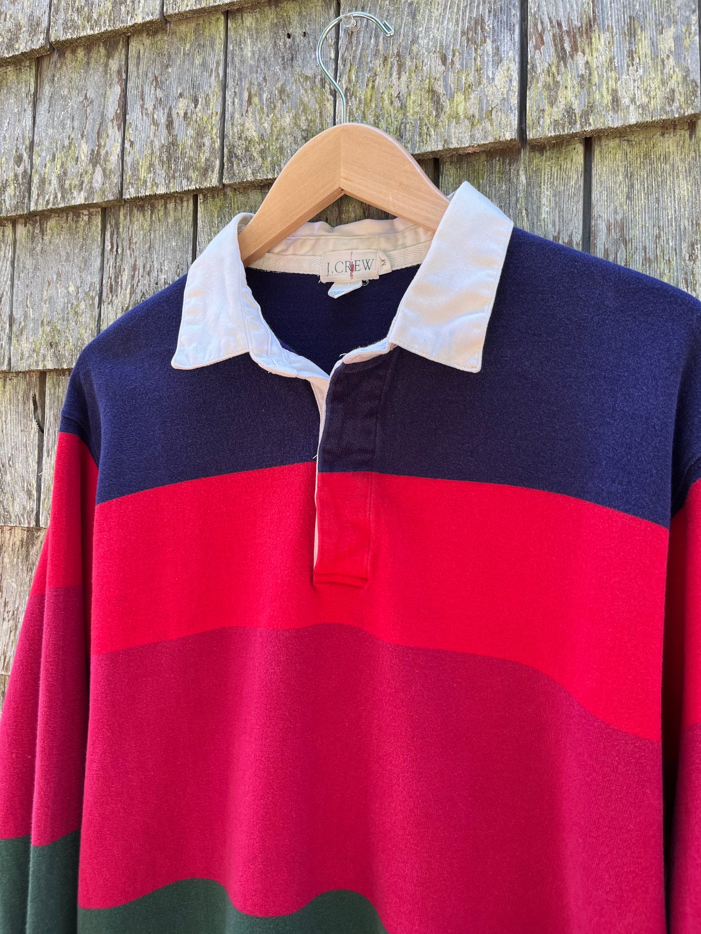 90s J.Crew Striped Cotton Rugby Shirt (L)