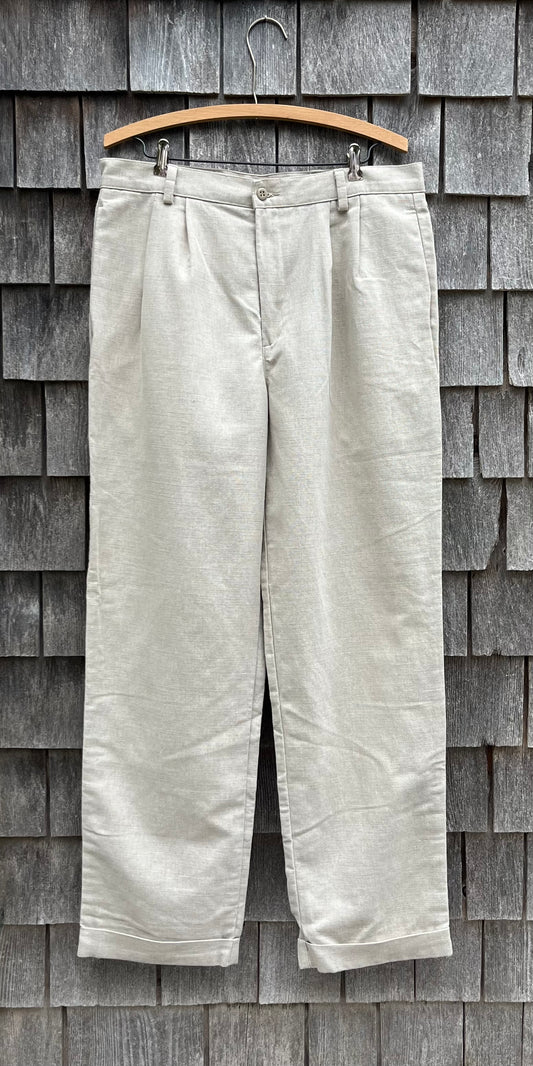 90s Dockers Linen Blend Pleated Pants (34/32")