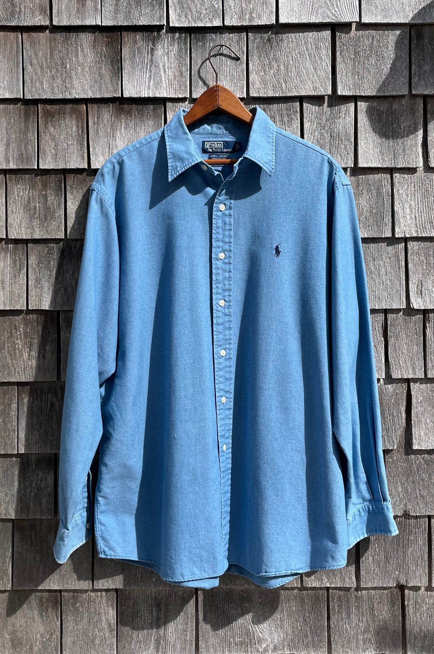 90s Polo Ralph Lauren 'Lowell Sport' Open Weave Cotton Button Up Shirt (XL)