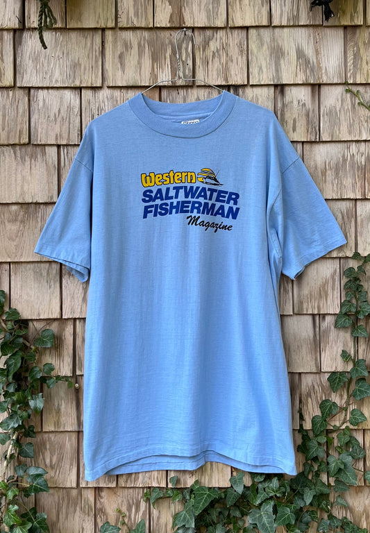 80s Western Saltwater Fisherman Magazine ‘...Surrounded by Turkeys’ T-Shirt (L)