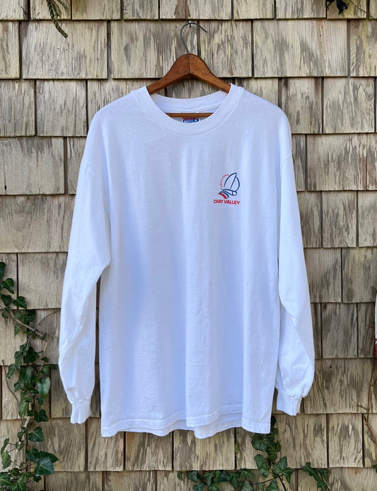 90s Cray Valley 'Sail Around the World Alone' Long Sleeve T-Shirt (L)